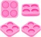 Super Shiny 1.5 inch Silicone Mold for DIY Round Circle Phone Grip Resin Mold, Phone Socket Molds for Epoxy Resin, 4-Cavity Silicone Mould for DIY Resin Casting Jewelry Making Badge Reel Mold